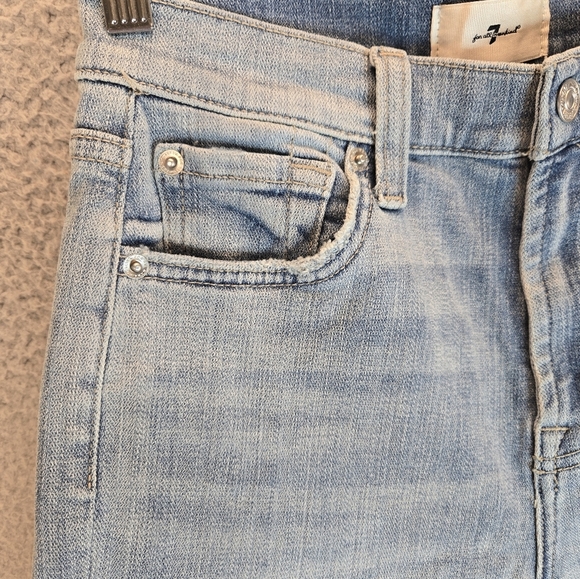 7 For All Mankind Womens High Waist Denim Jeans Sz 27 Slim Kick Light Blue - Picture 4 of 14